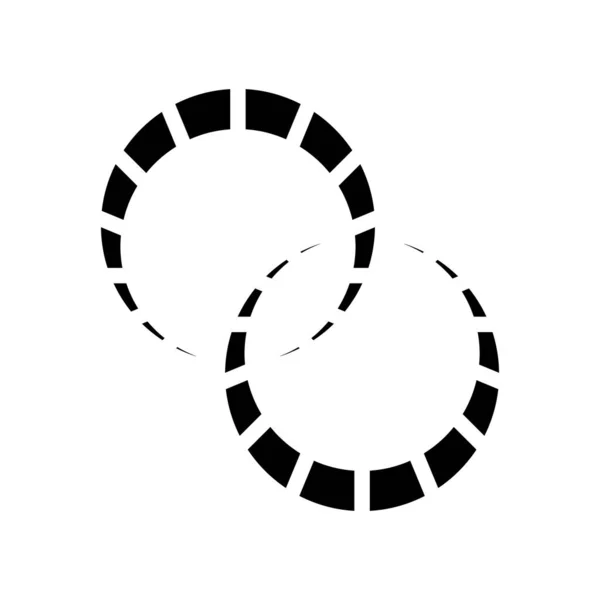 白色背景上的黑色抽象齿轮形状的新月形图标 — 图库矢量图片