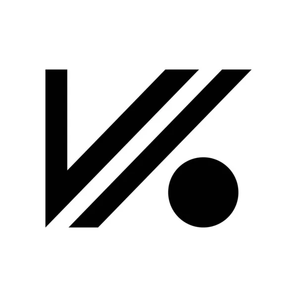 Černé Abstraktní Písmeno Ikona Kroužkem Bílém Pozadí — Stockový vektor