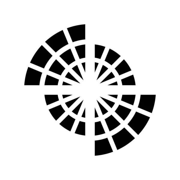 Μαύρο Αφηρημένο Στρογγυλό Σχήμα Εικονίδιο Ιστού Αράχνης Λευκό Φόντο — Διανυσματικό Αρχείο