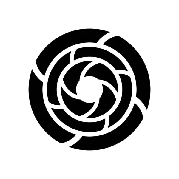 Μαύρο Αφηρημένο Στρογγυλό Εικονίδιο Whirlpool Λευκό Φόντο — Διανυσματικό Αρχείο