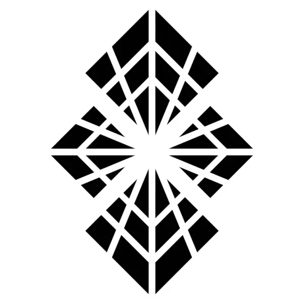 Black Abstract Square Shaped Spider Web Icon Λευκό Φόντο — Διανυσματικό Αρχείο