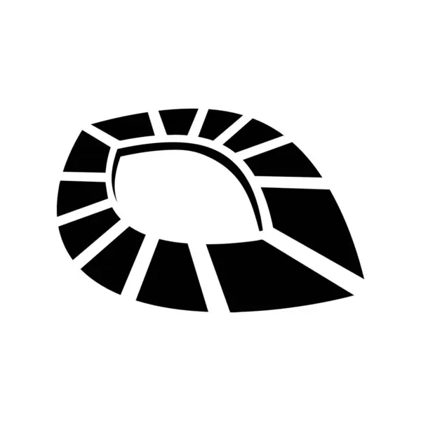 白い背景の視点で黒い抽象的なストライプアイコン — ストックベクタ