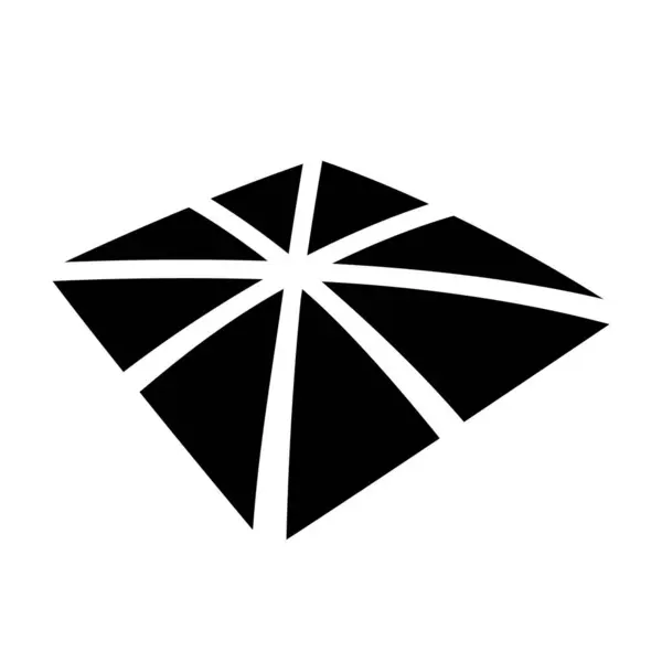 Μαύρο Αφηρημένο Τριγωνικό Τετράγωνο Εικονίδιο Προοπτική Λευκό Φόντο — Διανυσματικό Αρχείο