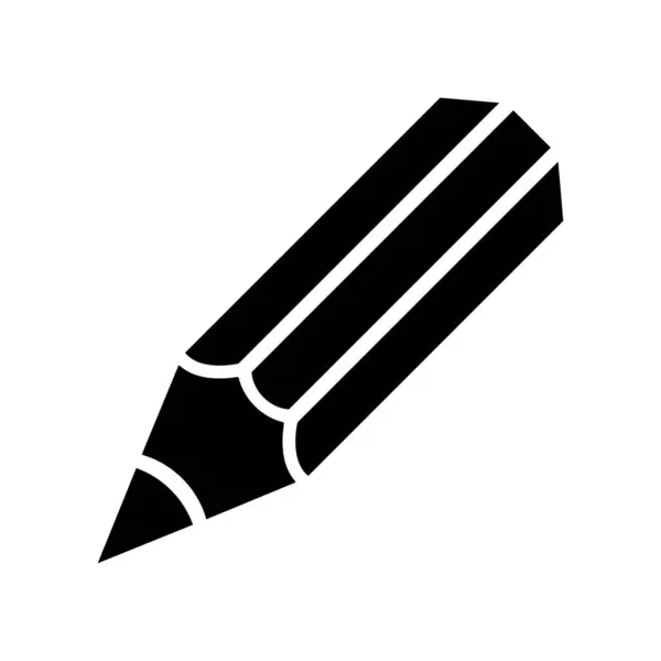 白い背景に黒い抽象的な鉛筆の文房具アイコン — ストックベクタ
