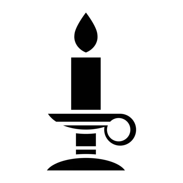 Черная Абстрактная Икона Упрощенная Свеча Белом Фоне — стоковый вектор