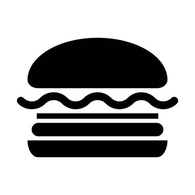 Beyaz Arkaplanda Siyah Soyut Burger Simgesi