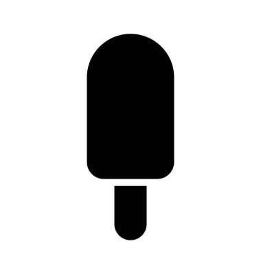 Beyaz Arkaplanda Siyah Soyut Dondurma Çubuğu Simgesi