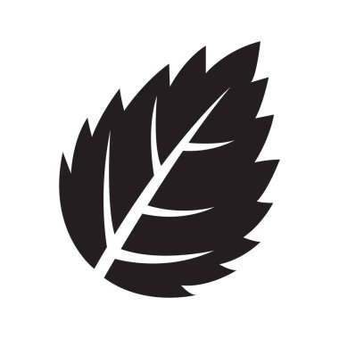 Beyaz Arkaplanda Siyah Soyut Nettle Yaprak Simgesi