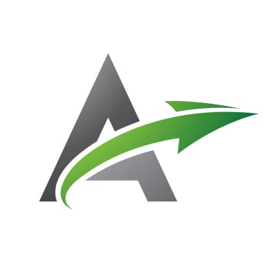 Yeşil ve Siyah Büyük Harf Beyaz Arkaplanda Ok Olan Simge