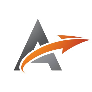 Turuncu ve Siyah Büyük Harf Beyaz Arkaplanda Ok Olan Simge