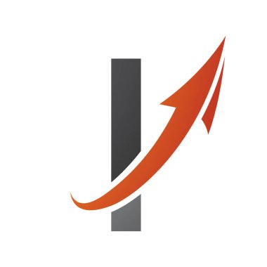 Turuncu ve Siyah Büyük harf Beyaz Arkaplan Üzerinde Ok Yazılı Simge I