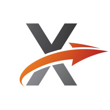 Turuncu ve Siyah Büyük Harf X Simgesi Beyaz Arkaplanda Ok