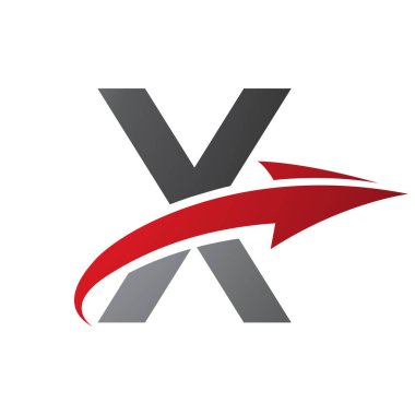 Kırmızı ve Siyah Büyük Harf X Simgesi Beyaz Arkaplanda Ok