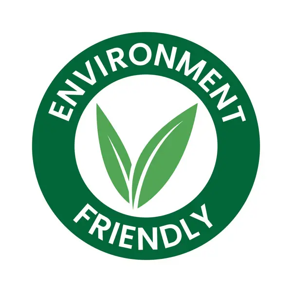 Icono Redondo Respetuoso Con Medio Ambiente Con Hojas Forma Verde — Vector de stock