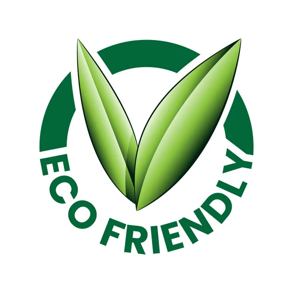 Stínované Zelené Ekologické Ikony Tvarované Listy Bílém Pozadí — Stockový vektor