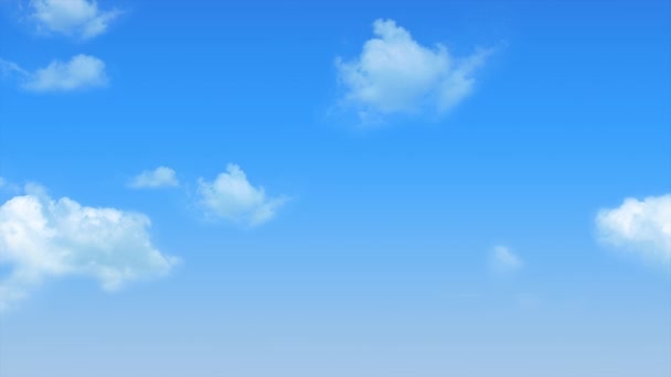 Απρόσκοπτη Βρόχο Κινούμενο Λευκό Αφράτο Σύννεφα Πάνω Από Ένα Μπλε — Αρχείο Βίντεο