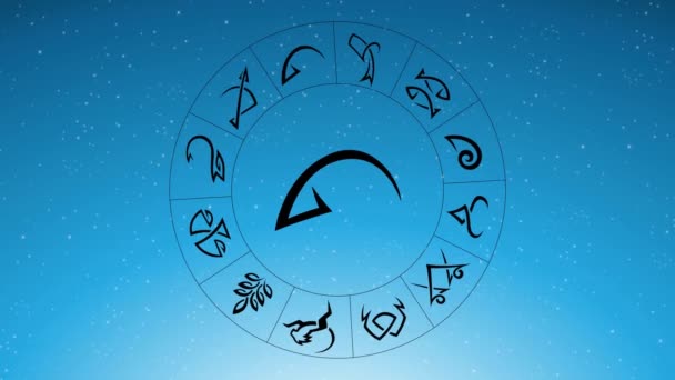 Animation Zodiac Star Signs Rotating Minimalist Black Capricorn Zodiac Sign — Stock Video
