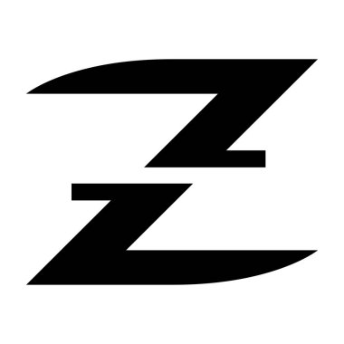 Beyaz Arkaplanda Siyah Soyut Harf Z Simgesini Yatay Olarak Böl