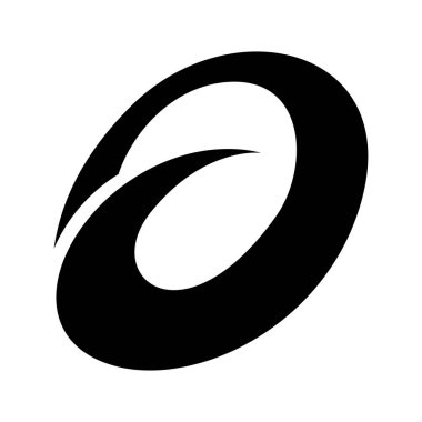 Siyah Soyut Dikenli Küçük Harf Beyaz Arkaplanda Simge