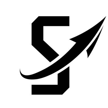 Beyaz Arkaplanda Bir Ok Olan Siyah Geleceği Harfler S Simgesi