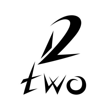 Beyaz Arkaplanda 2 Numara için Siyah Sembol - Simge 6