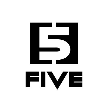 Beyaz Arkaplanda 5 Numara için Siyah Sembol - Simge 1