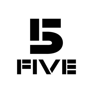 Beyaz Arkaplanda 5 Numara için Siyah Sembol - Simge 3