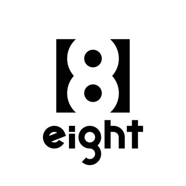 Beyaz Arkaplanda 8 Numara için Siyah Sembol - Simge 1