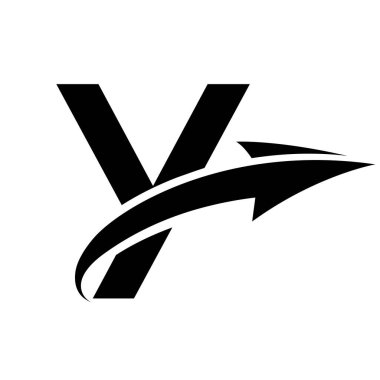 Beyaz Arkaplanda Oklu Siyah Büyük Harf Y Simgesi