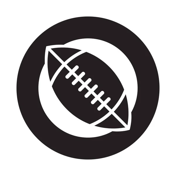 Black Abstract Round American Football Icon on a White Background