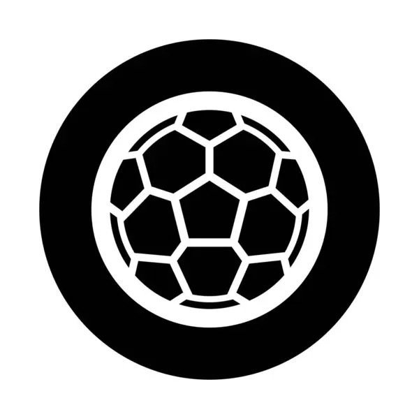 Beyaz Arkaplanda Siyah Soyut Yuvarlak Futbol Simgesi — Stok fotoğraf