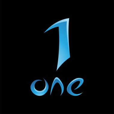 Siyah Arkaplanda Renkli Parlak 1 Numaralı Simge - Simge 1