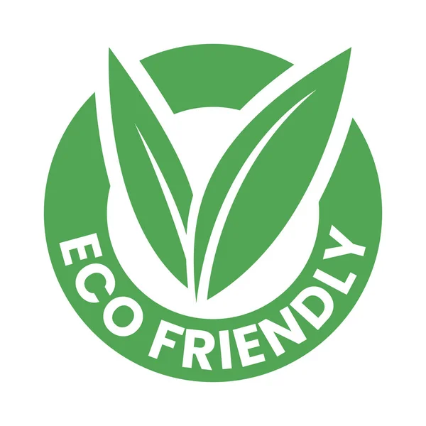 Green Eco Friendly Icon Shaped Leaves Белом Фоне — стоковое фото