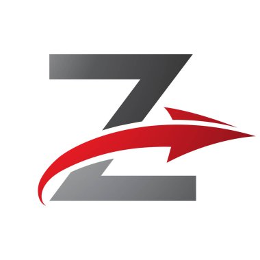 Beyaz Arkaplanda Ok Olan Kırmızı ve Siyah Büyük harf Z Simgesi