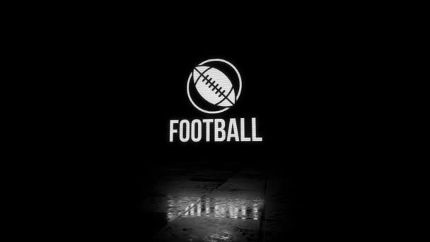 Glitchy Flickering American Football Program Intro Visible Scan Lines Black — 비디오