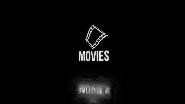 Glitchy Flickering Movies Program Intro Com Linhas Varredura Visíveis Fundo — Vídeo de Stock
