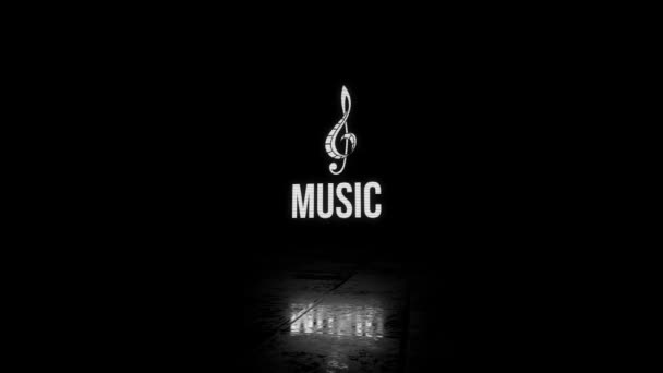 Uma Introdução Programa Música Cintilante Com Nota Musical Linhas Digitalização — Vídeo de Stock