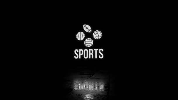 Glitchy Titrek Spor Programı Görünür Tarama Hatları Siyah Arkaplanda — Stok video