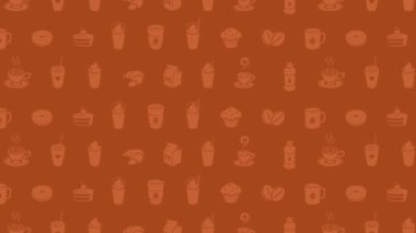 Açık Kahverengi Video Arkaplanda Kahve ve Kahvaltı Grafikleri Taşıma