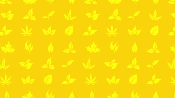 Animace Pohyblivých Listů Žlutém Pozadí Videa — Stock video