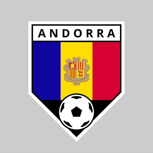 Illustration Angled Shield Team Badge Andorra Football Tournament — Stock Vector