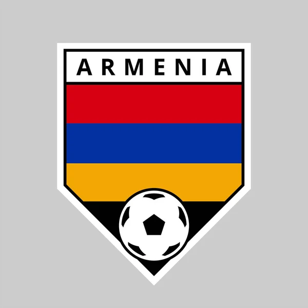 Illustration Angled Shield Team Badge Armenia Football Tournament — Stock Vector