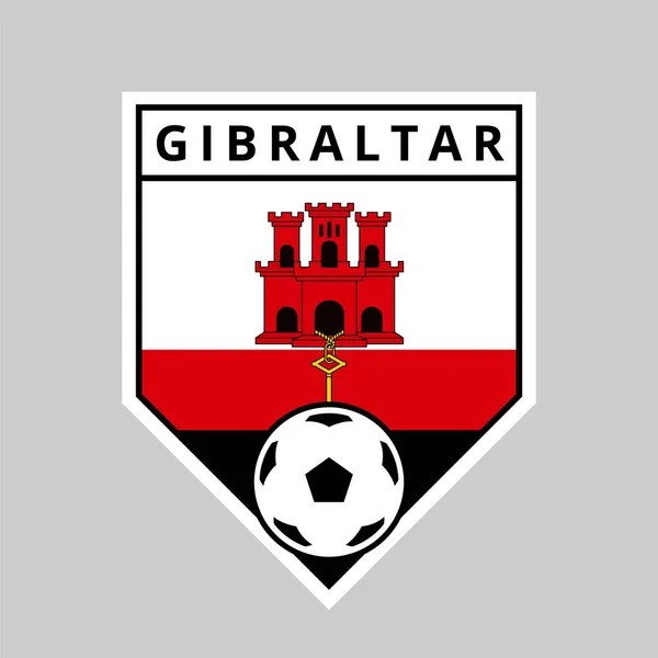 Illustration Angled Shield Team Badge Gibraltar Football Tournament — Stock Vector