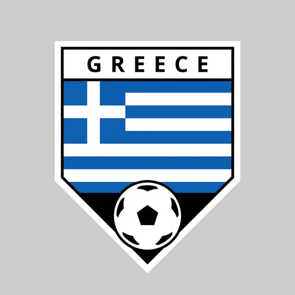Illustration Angled Shield Team Badge Greece Football Tournament — Stock Vector