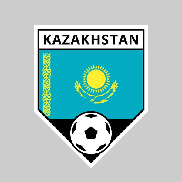 Illustration Angled Shield Team Badge Kazakhstan Football Tournament — Stock Vector