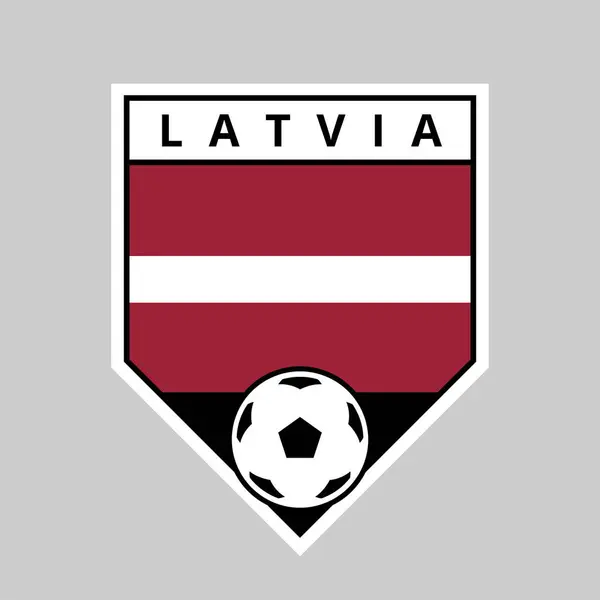 Illustrazione Del Distintivo Squadra Scudo Angolato Della Lettonia Torneo Calcio — Vettoriale Stock