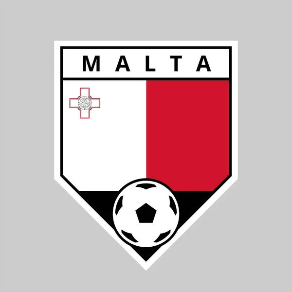 Illustration Angled Shield Team Badge Malta Football Tournament — Stock Vector