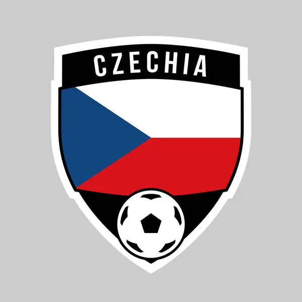 Ilustración Escudo Equipo Insignia Chequia Para Torneo Fútbol — Archivo Imágenes Vectoriales
