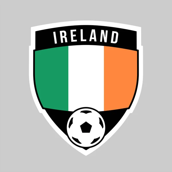 Illustrazione Del Distintivo Della Squadra Scudo Dell Irlanda Torneo Calcio — Vettoriale Stock