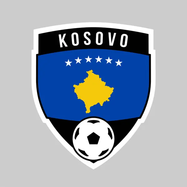 Illustrazione Del Distintivo Della Squadra Scudo Del Kosovo Torneo Calcio — Vettoriale Stock